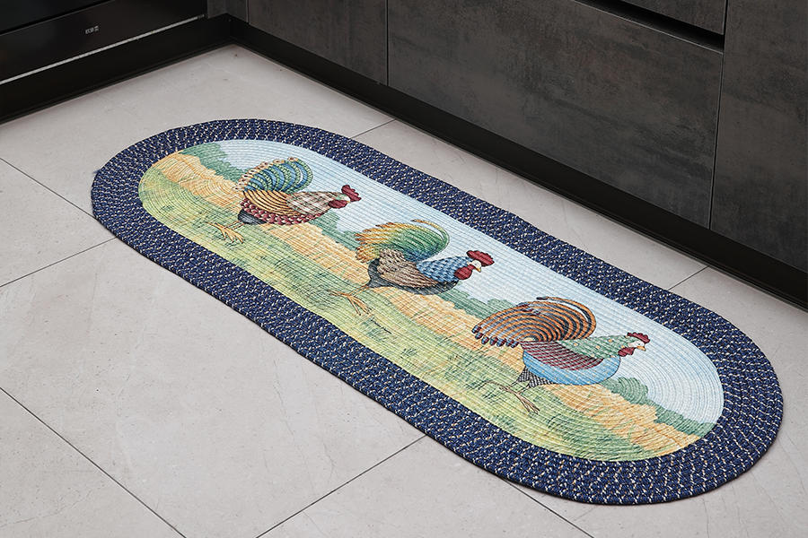 Cartoon oval kitchen floor mat