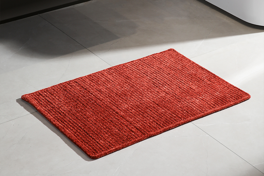 Red absorbent non-slip floor mat
