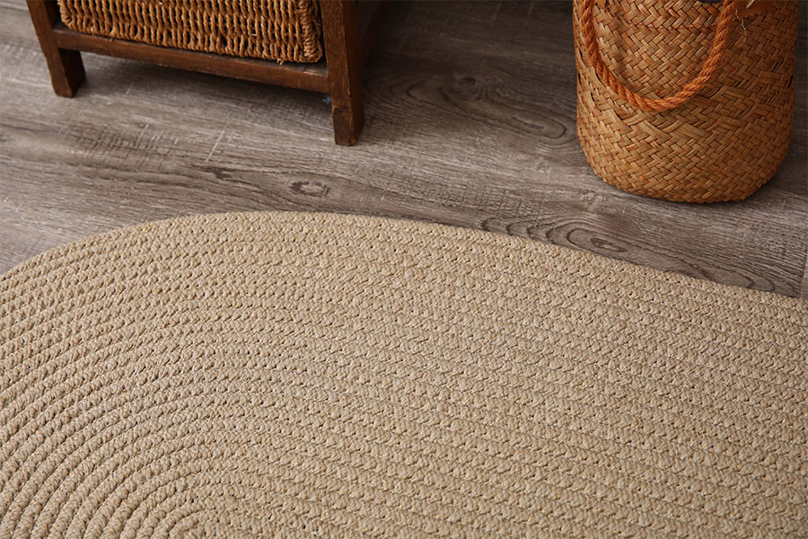 Handmade washable oval shape door mat 