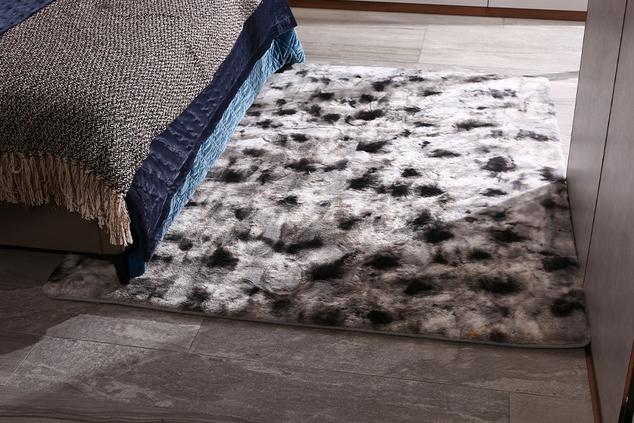 Extra large grey fluffy rug 