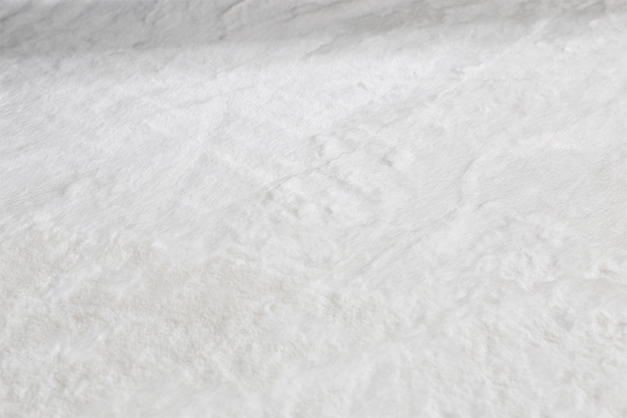 Pure white plush floor mat