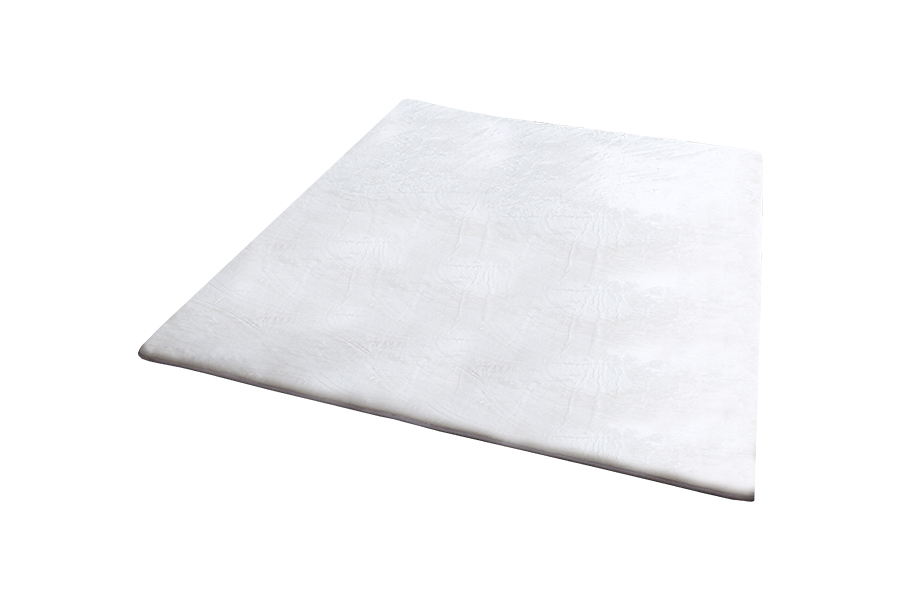 Pure white plush floor mat
