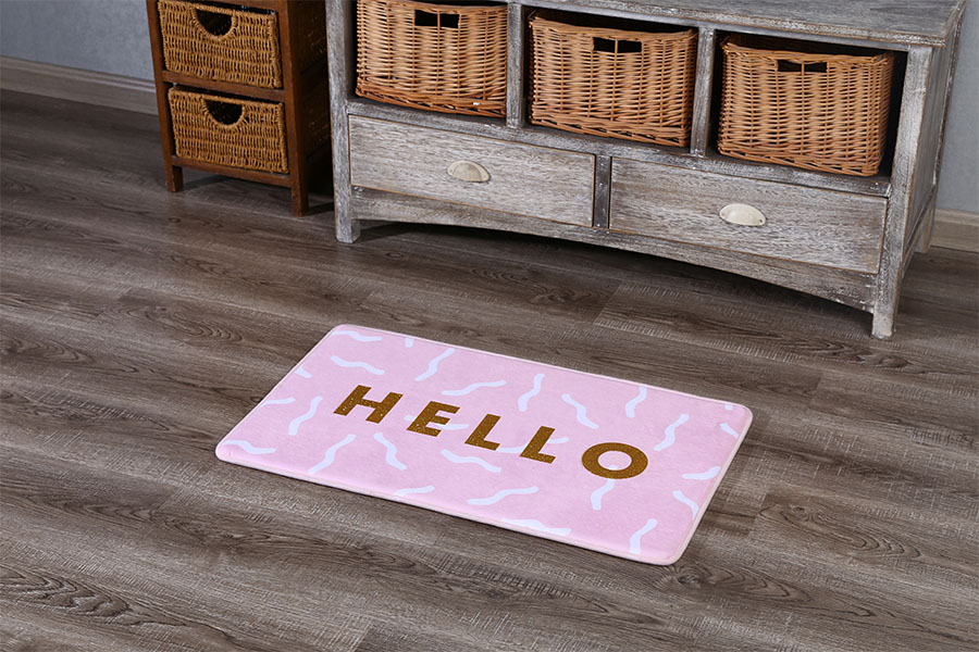 Striped absorbent non-slip floor mat