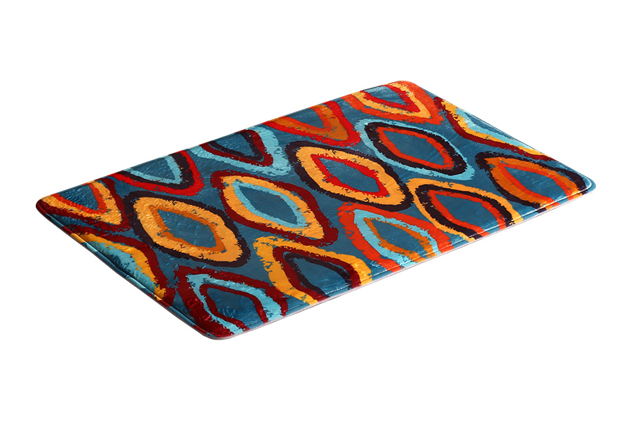 Patterned absorbent floor mat