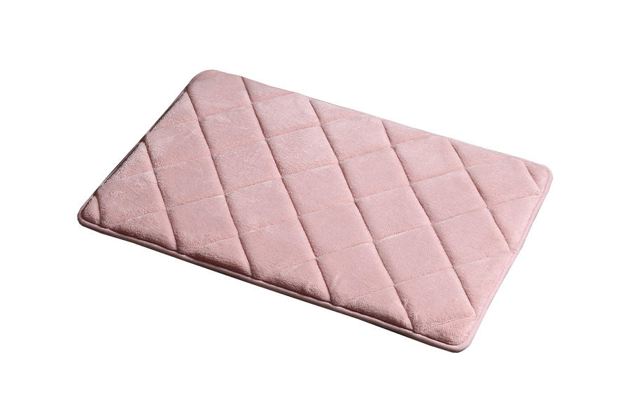 Pink diamond shape absorbent floor mat