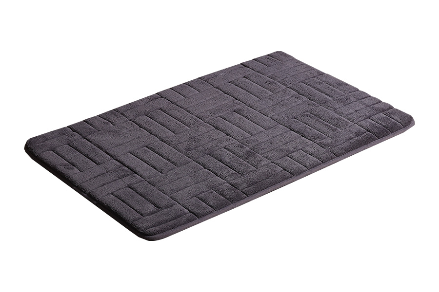 Embossed memory foam absorbent floor mat