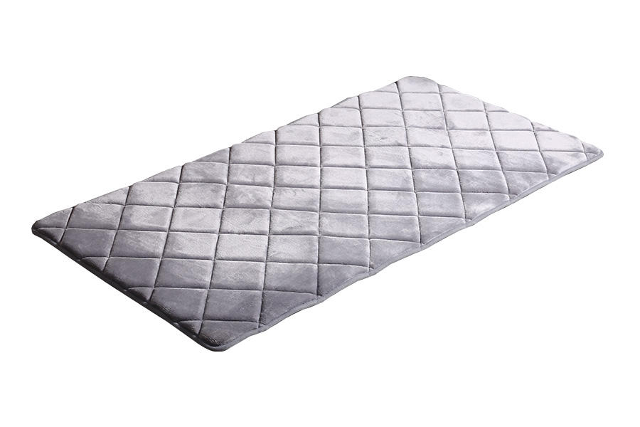 Grey diomand shape embossed absorbent rug