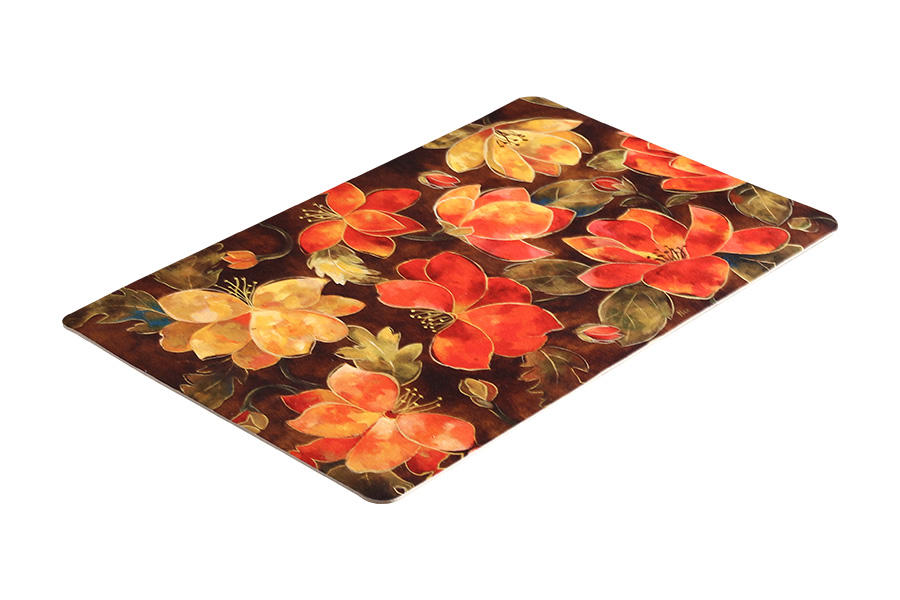 Colorful flowers printed absorbent floor mat