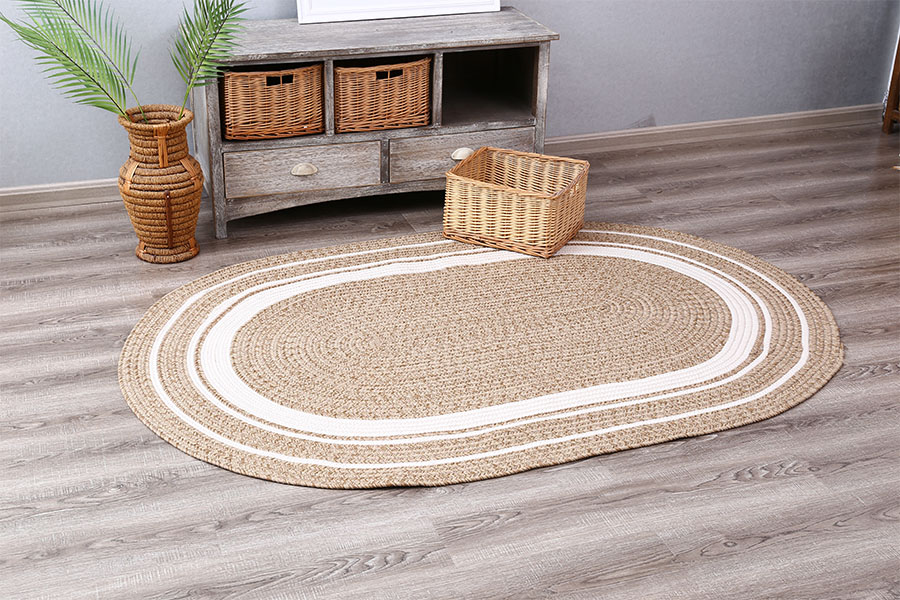 Hand woven natural fiber jute area rug