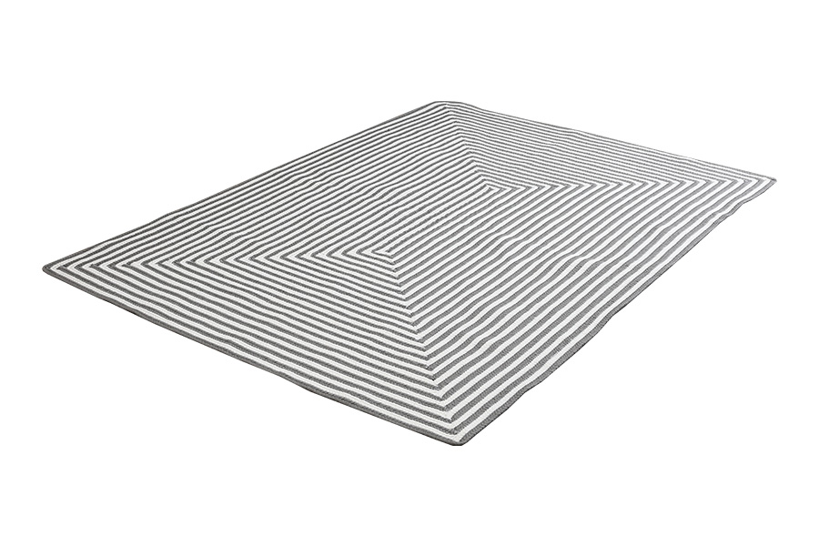 Braided reversible grey rectangle rug