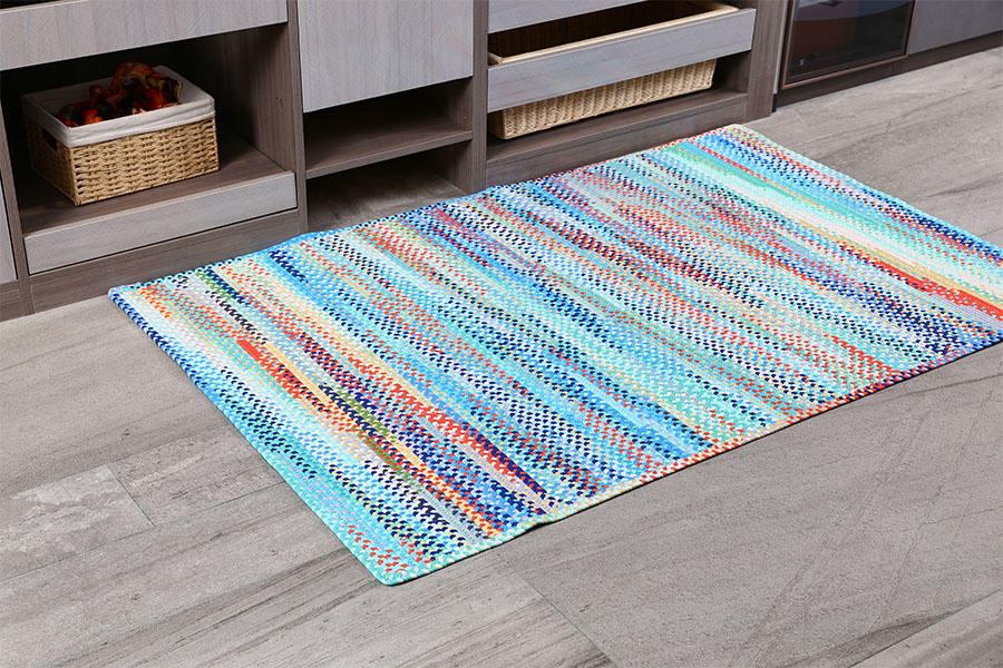 Colorful square floor mat