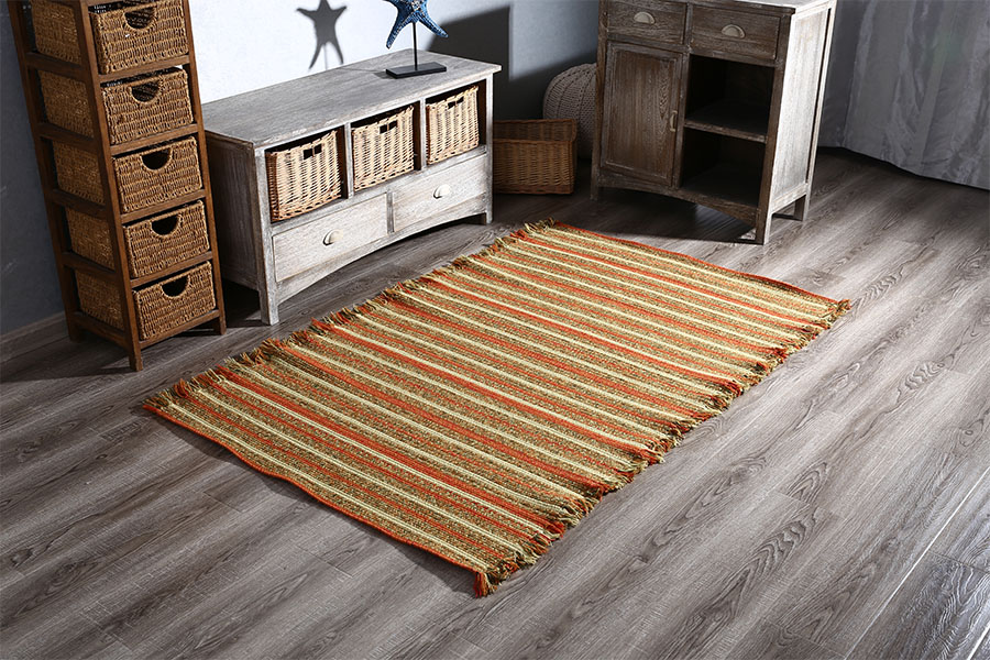 Striped Flatweave Rug with tassel