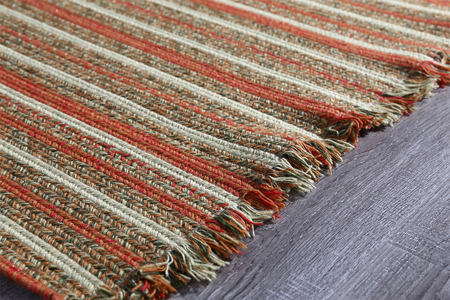 Striped Flatweave Rug with tassel