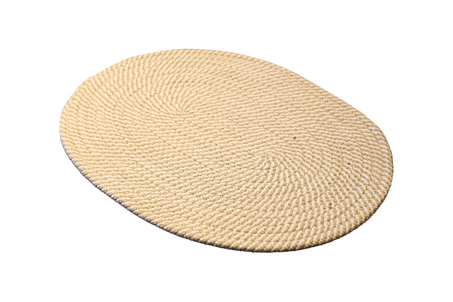 Handmade washable oval shape door mat 